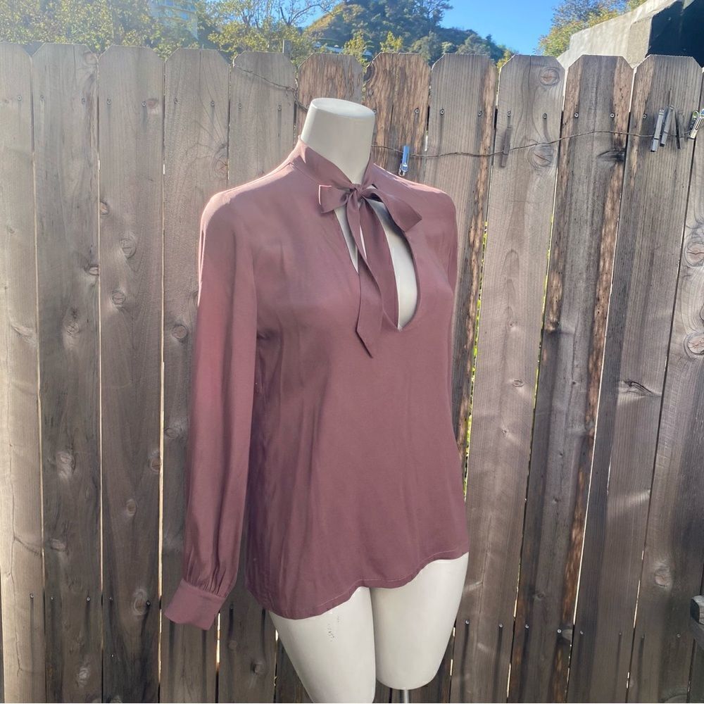 Talina Hermann bow silk blouse size small